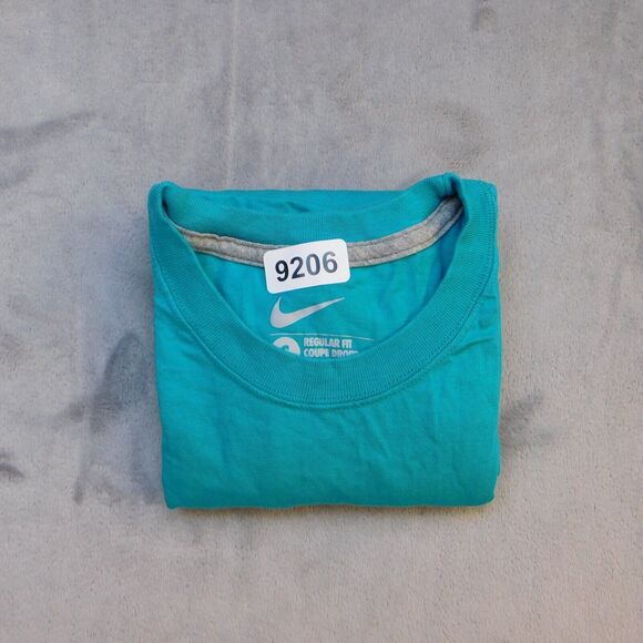 Nike TShirt Women Small Blue Lightweight Casual Regular Fit Cotton Turquoise - Picture 11 of 11